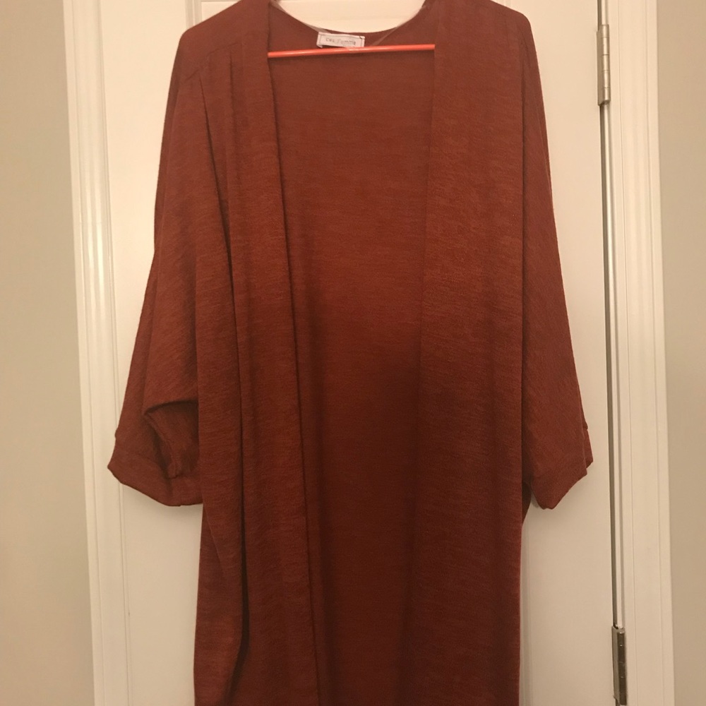 Long, burnt organs cardigan